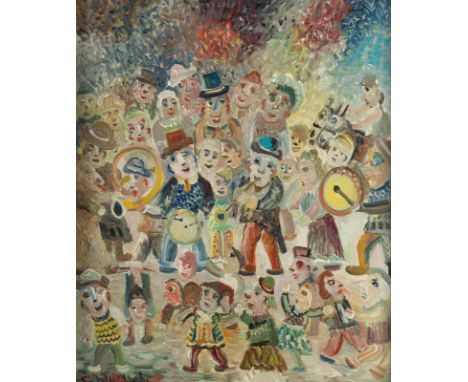 ERNEST VAN DEN DRIESSCHE1894 Oudenaarde, Belgien - 1985 Eine, Belgien'KERMIS' (1963) Öl auf Leinwand. 60 x 50 cm (R. 67 x 56,