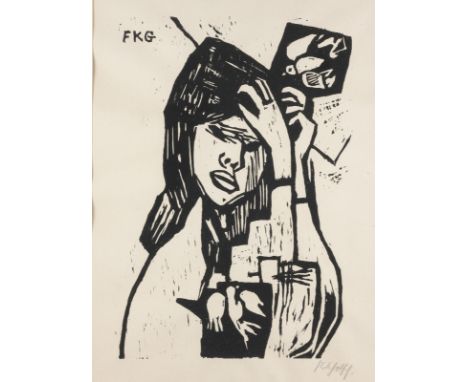 FRIEDRICH KARL GOTSCH1900 Pries - 1984 Schleswig'GEBET' (1964) Holzschnitt auf Velin. SM 57 x 42 cm (R. 70 x 55 cm). Unten re