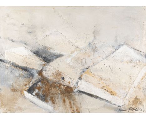 HEINZ GÖBEL1947 Salzburg - 2013 FrankenburgOHNE TITEL (2001) Mischtechnik auf Leinwand. 68 x 93 cm (R. 71 x 95,5 cm). Unten r