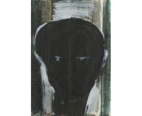 WALTER DAHN1954 St. Tönis'KOPF' (1993) Gouache auf Papier. 14 x 10 cm (R. 41,5 x 31 x 2,5 cm). Verso signiert, betitelt und d