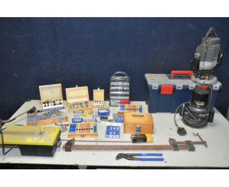 A COLLECTION OF TOOLS AND ACCESSORIES, to include a Stanley 268 router, a ELU router model No unknown (both UNTESTED) along w