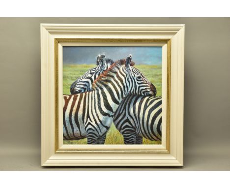 TONY FORREST (BRITISH 1961) 'NEAREST AND DEAREST', a signed limited edition print of zebras 5/195, with certificate, approxim