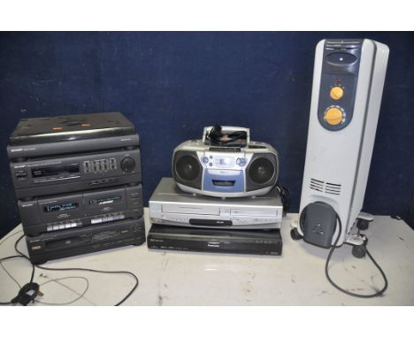 A SELECTION OF ELECTRICAL ITEMS, to include a Sharp CMS150CD hi-fi system with no speakers, Winterwarn CR7 heater/radiator, P