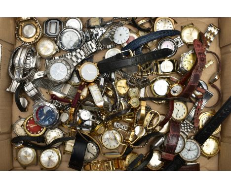 A LARGE ASSORTMENT OF WRISTWATCHES AND WATCH PARTS, wristwatches with names to include 'Lorus, Rotary, Chopard, Sekonda, Tiss