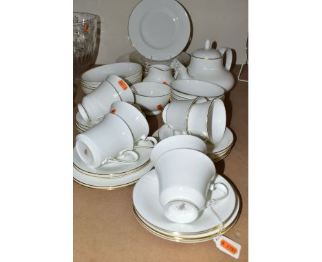 A ROYAL DOULTON 'SOPHIA' PATTERN PART DINNER AND TEA SET, comprising eight cups H5126 (one cup has a small chip), eight sauce