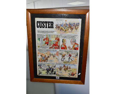 AN ORIGINAL COMIC STRIP PAINTING 'CUSTER', depicting a disgraced British Army officer who goes to California to join the Gold