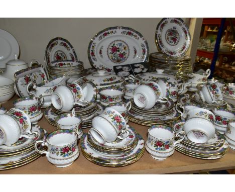 A ONE HUNDRED AND TWENTY TWO PIECE QUEEN'S FLOWER OF AMARAN DINNER SERVICE, comprising two tureens, two sauce boats and stand