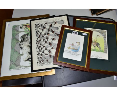 SIMON DREW (BRITISH 1952) THREE FOLIOS OF FIFTY SIGNED PRINTS, each print appears to be a different design, many featuring a 