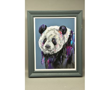 STEPHEN FORD (BRITISH CONTEMPORARY) 'LOOK TO THE FUTURE', a signed limited edition print on wood of a Panda, 9/95 with certif