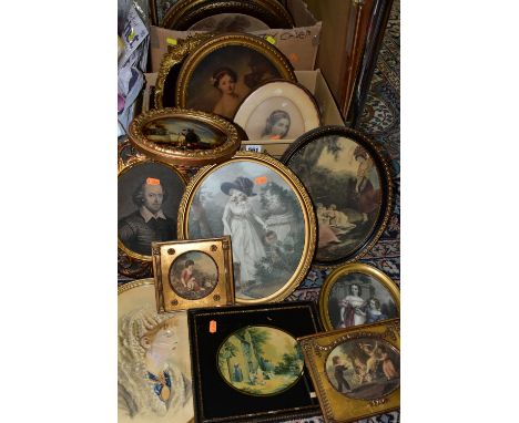 PICTURES AND PRINTS, to include a George Baxter print titled 'The Lovers Letterbox', in card mount and gilt frame, image size
