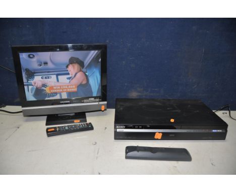 A GRUNDIG GU15WDT 15in TV with remote, along with a Sony RDR-HXD870 DVD recorder with remote (both PAT pass and working) (2)
