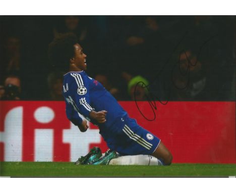 Willian Signed Chelsea football 8x12 Photo . Good condition.  All signed items come with our certificate of authenticity. We 