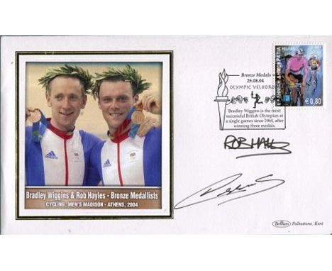 BRADLEY WIGGINS: Benham 2004 Olympics cover dedicated to and signed by Bradley Wiggins and Rob Hayles, who won bronze in the 