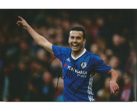 Pedro Signed Chelsea football 8x12 Photo . Good condition.  All signed items come with our certificate of authenticity. We co