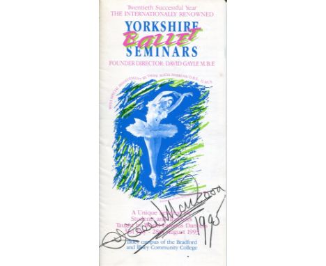 ALICIA MARKOVA: Ballet leaflet signed by Dame Alicia Markova. Good condition.  All signed items come with our certificate of 