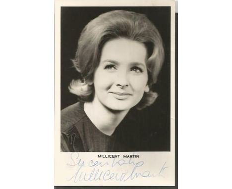 Millicent Martin signed small b/w photo. English actress, singer, and comedienne, who was the resident singer of topical song