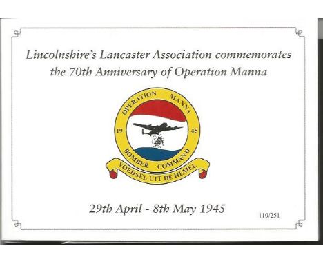 Operation Manna Souvenir Folder, produced by Lincolns Lancaster Association. This charming little souvenir folder commemorate