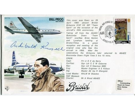 CONCORDE DESIGNER: Test Pilots series cover signed by Archibald Russell who was one of the Chief designers of Concorde. Russe