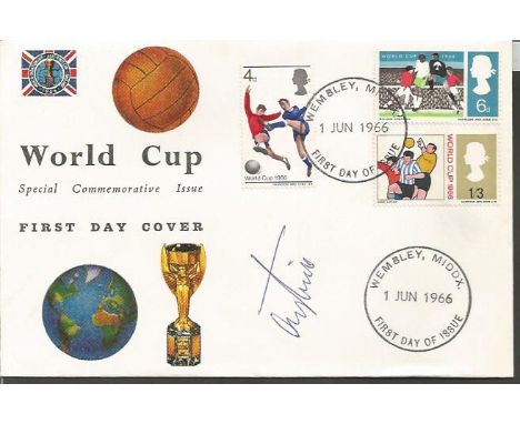 Terry Paine signed World Cup special commemorative issue Football FDC. Good condition.  All signed items come with our certif