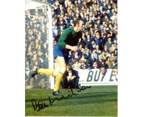 ARSENAL: 8x10 inch photo signed by former Scotland and Arsenal goalkeeper Bob Wilson, a double winner with the gunners in 197