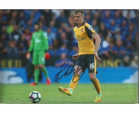 Rob Holding Signed Arsenal football 8x12 Photo . Good condition.  All signed items come with our certificate of authenticity.