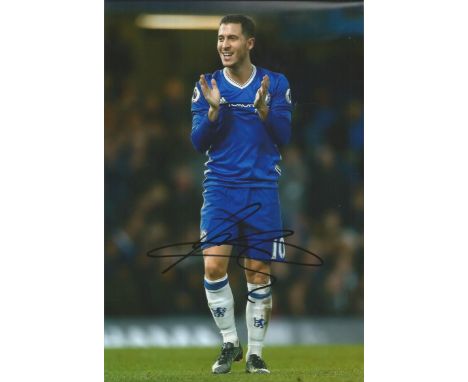 Eden Hazard Signed Chelsea football 8x12 Photo. Good condition.  All signed items come with our certificate of authenticity. 