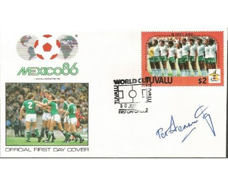 Pat Jennings signed Mexico 86 World Cup football FDC. Good condition.  All signed items come with our certificate of authenti