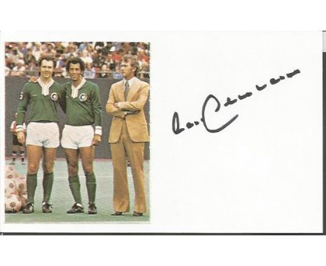 Franz Beckenbauer, football Autographed Home-Made Picture Postcard, Depicting Beckenbauer In His Ny Cosmos Strip, Signed In B