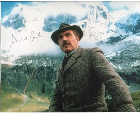 SHERLOCK HOLMES: 8x10 inch photo signed by David Burke who played Doctor Watson alongside Jeremy Brett in the Sherlock Holmes