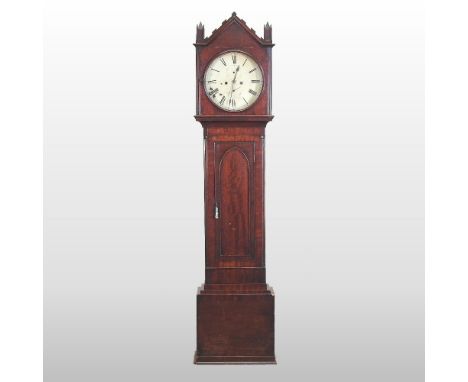 A late George III Scottish mahogany cased longcase clock, the painted dial signed John Todd, Glasgow, having an eight movemen