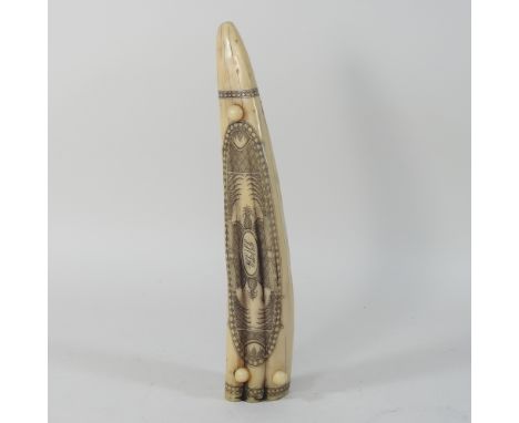 A reproduction scrimshaw, cribbage marker, 34cm long