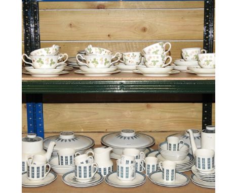 A Royal Doulton Moonstone pattern part dinner service, together with a Wedgwood Wild Strawberry pattern part dinner and tea s