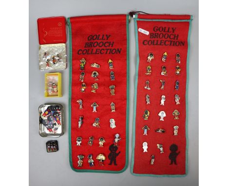 Approx 54 Jolly Golly Robertson's enamel brooches to include 2 display banners.  Disclaimer: These items are listed on the ba