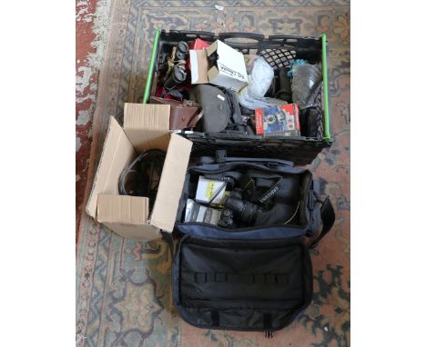 Collection of cameras and camera equipment 