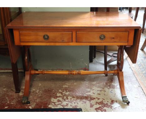 Yew wood sofa table 