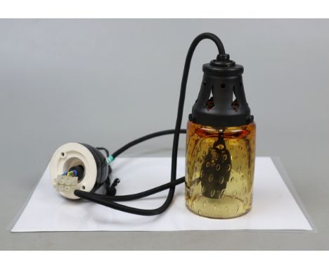 Rare Whitefriars single pendant light circa 1958 