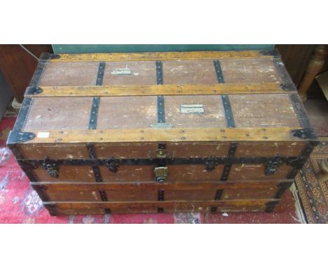 Chas T Wilt Chicago antique steamer trunk 