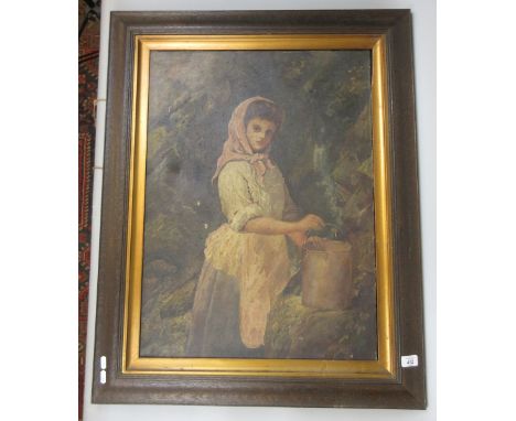 Oil on canvas - Young girl in head scarf