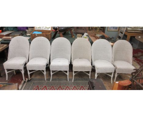 Set of 6 Lloyd Loom style dining chairs 