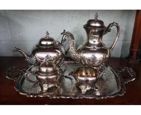 Silver plate tea service 