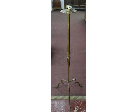 Floor standing gilt candlestick 