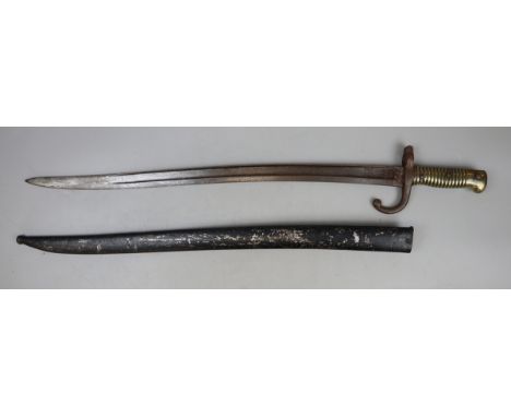 Antique sword in metal scabbard 