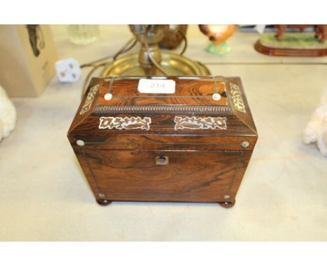 Inlaid Rosewood Tea Caddy