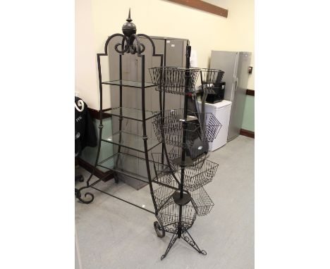 Metal Shopstand & Glass Metal Shelf Unit