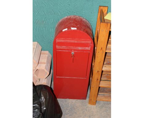 Red metal post box