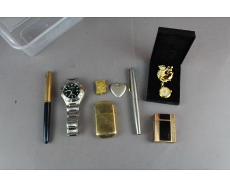 Dupont Chinese Lacquered Lighter, Pens etc