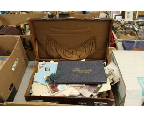 Leather case of post cards etc