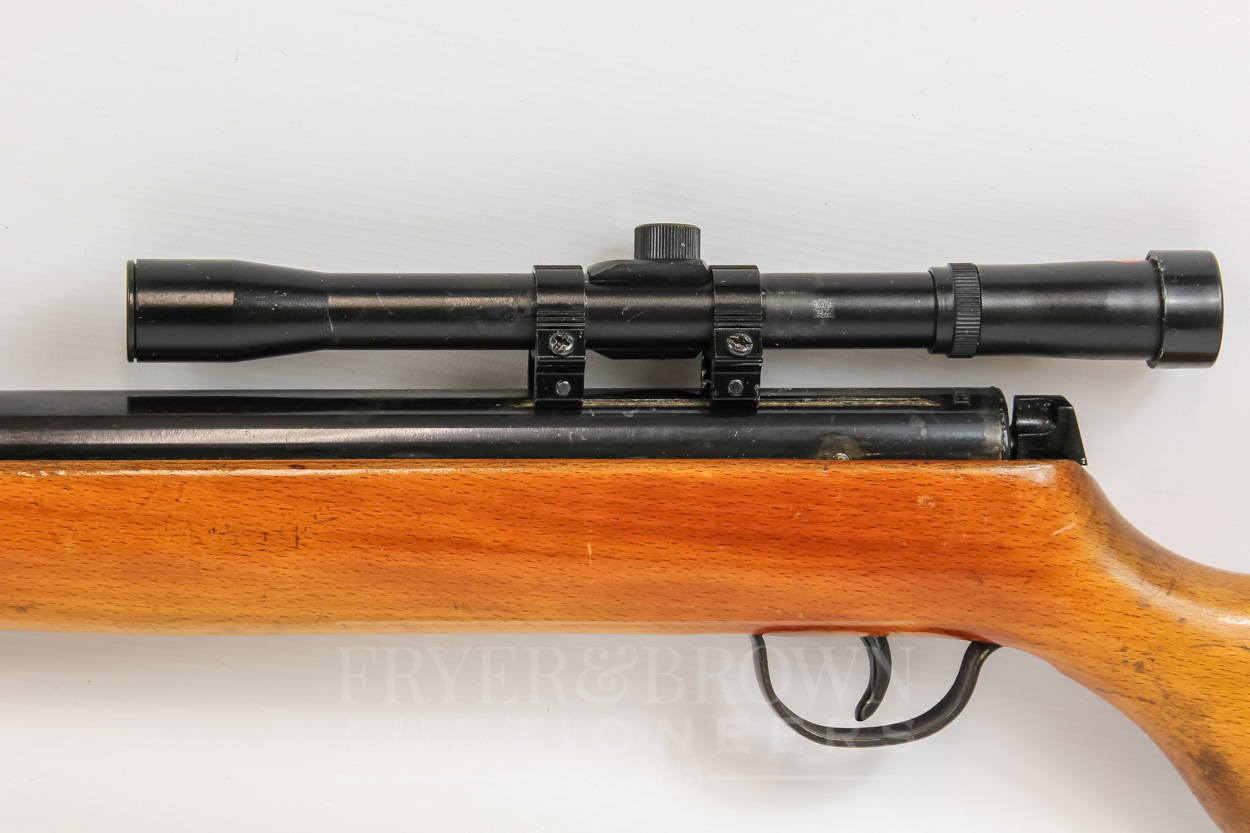 A Haenel Model 302, break barrel .22 air rifle with SMK scope