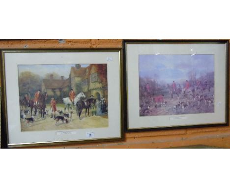 A Pair of Coloured Hunting Prints.