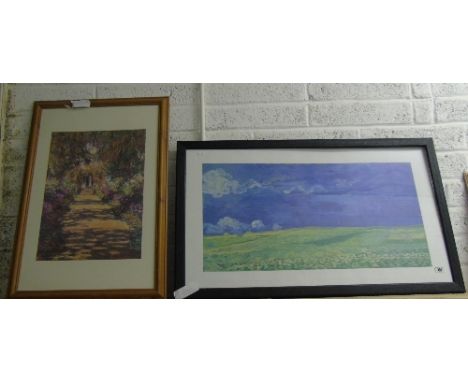 An Oil Painting by Richard Guy 'Connemara', signed, in a silvered frame, together with an Oil by Sheila Lynch 'A Lake in Conn